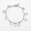 Stainless steel chain bracelet with charms 24cm.